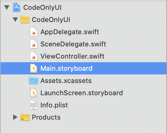 Main.Storyboard in the Project Navigator